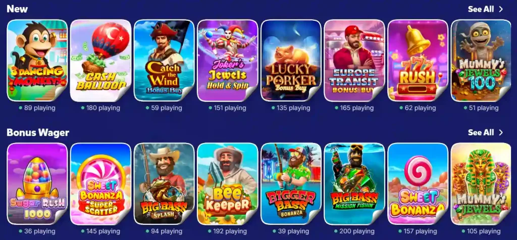 Bananzia Casino nieuwe slotspellen overzicht met populaire games zoals crash games, bonus slots en instant win titels